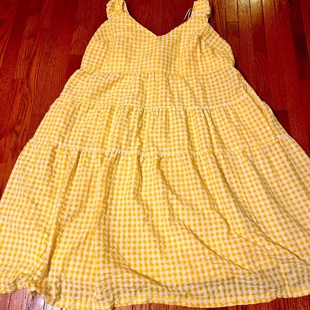 Old Navy gingham maxi dress with cap sleeves 4x